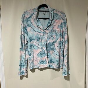 PJ. Salvage Women’s Button Up Long Sleeve Pajamas Top Size XL